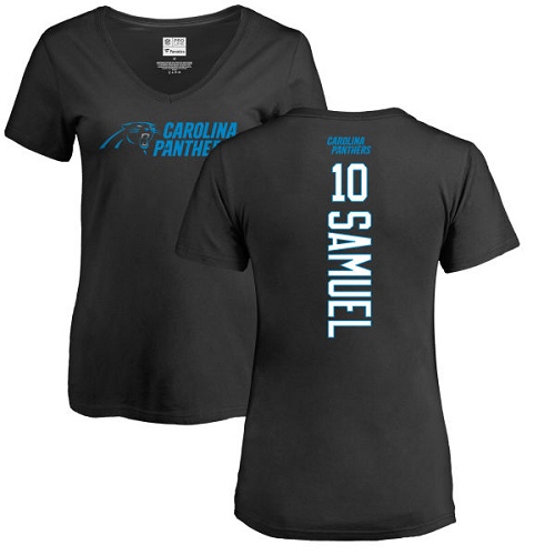 Carolina Panthers Black Women Curtis Samuel Backer NFL Football #10 T Shirt->women nfl jersey->Women Jersey